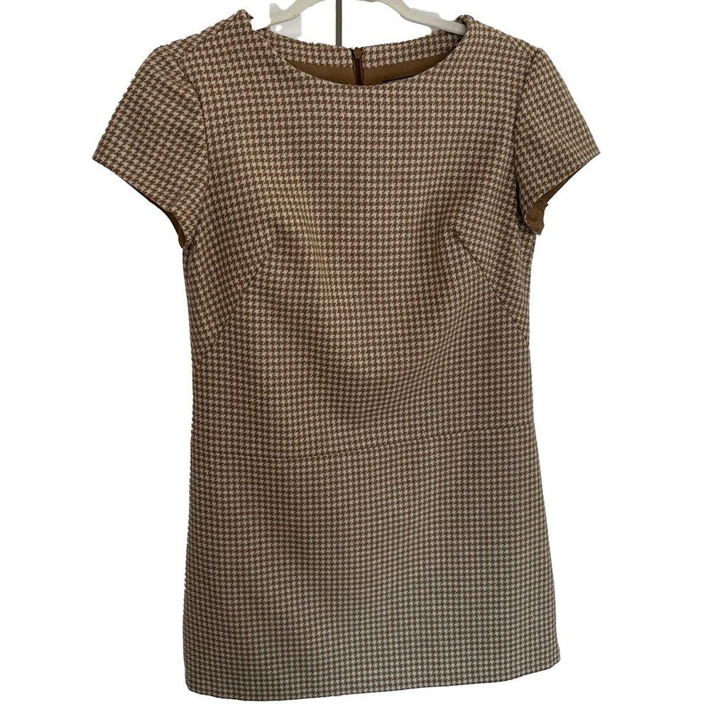 Vintage Gap Premium Houndstooth Dress Cream and Tan